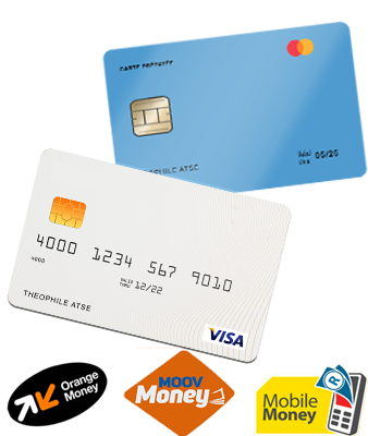 Illustration de PayPal et carte visa